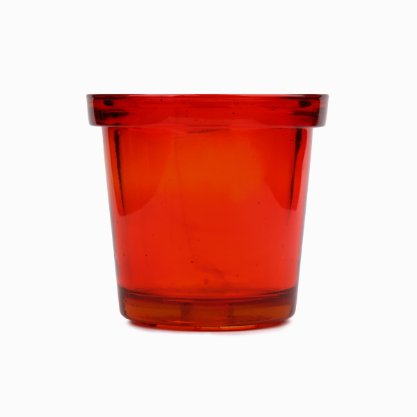GLASS POT RED 6_S